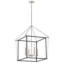 Kichler 52627PN - Eisley 30 Inch 4 Light Foyer Pendant in Polished Nickel and Black