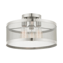 Livex Lighting 46218-91 - 3 Lt Brushed Nickel Semi Flush Mount