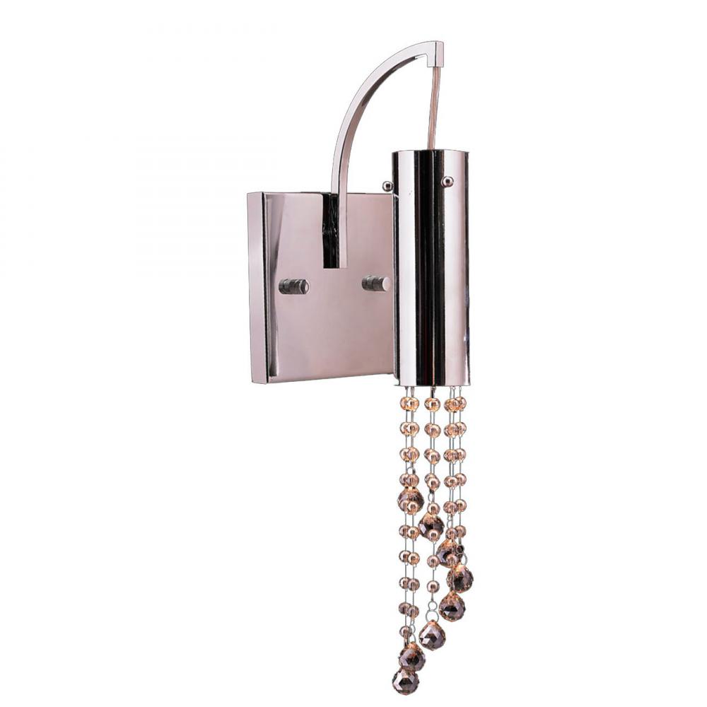Metropolis Collection 1 Light Chrome Finish and Clear Crystal Wall Sconce 6" W x 10" H Small