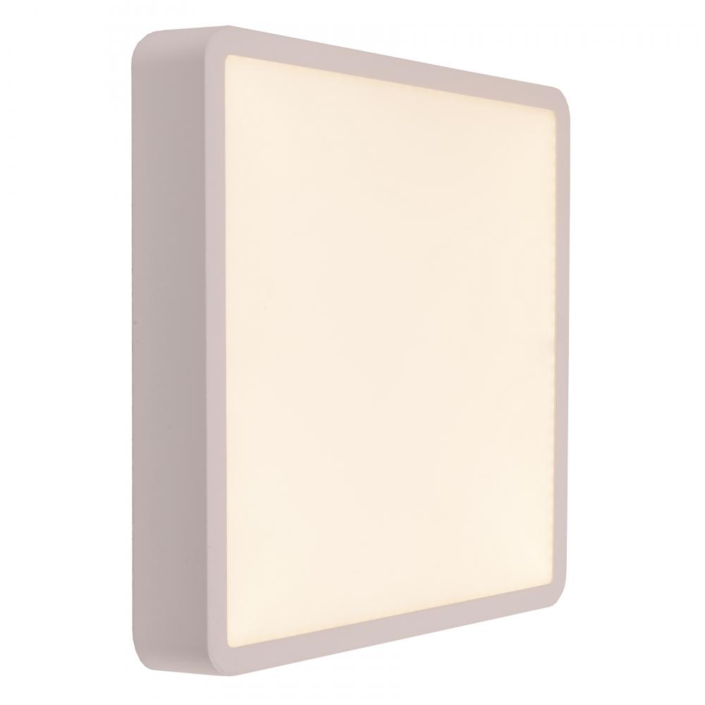 Aperture 18-Watt Matte White Finish Integrated LEd Square Wall Sconce / Ceiling Light 7 in. L x 7 in
