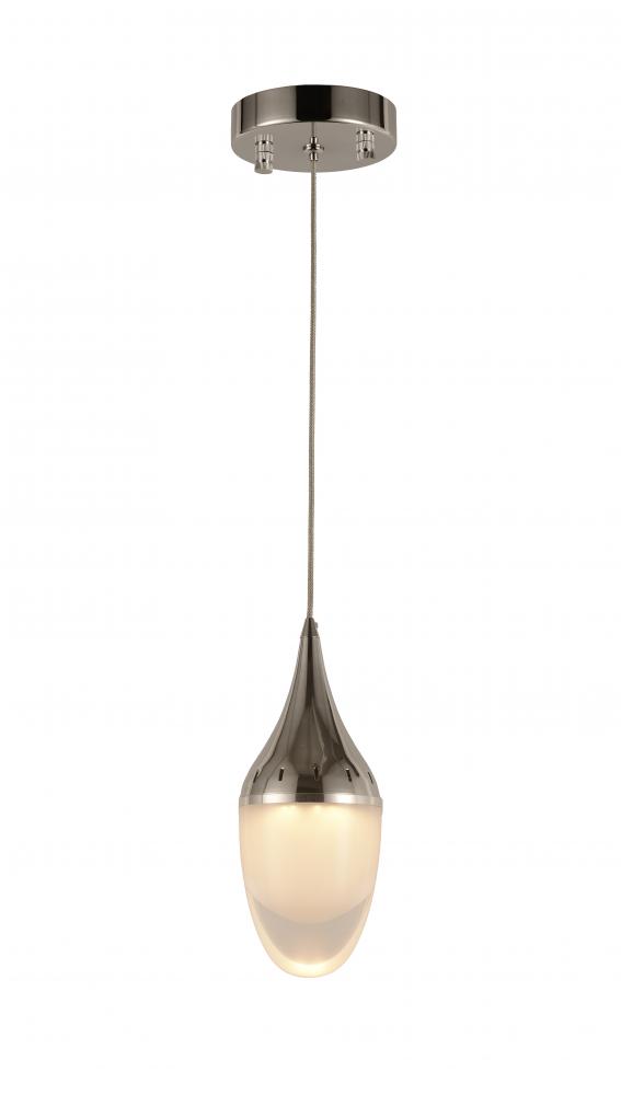droplet 2.5-Watt Polished Chrome Finish Integrated LEd Clear Ceiling Light 3000K 4 in. Dia x 96 in.