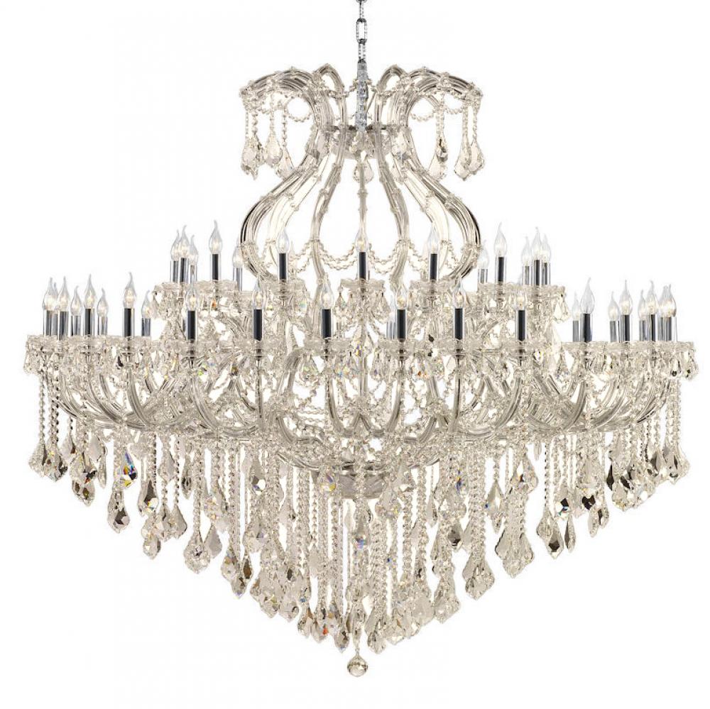 Maria Theresa 49-Light Chrome Finish and Golden Teak Crystal Chandelier 72 in. Dia x 60 in. H Two 2 