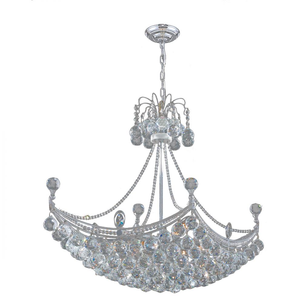 Empire 8-Light Chrome Finish and Clear Crystal Umbrella Chandelier 24 in. L x 16 in. W x 20 in. H Ob
