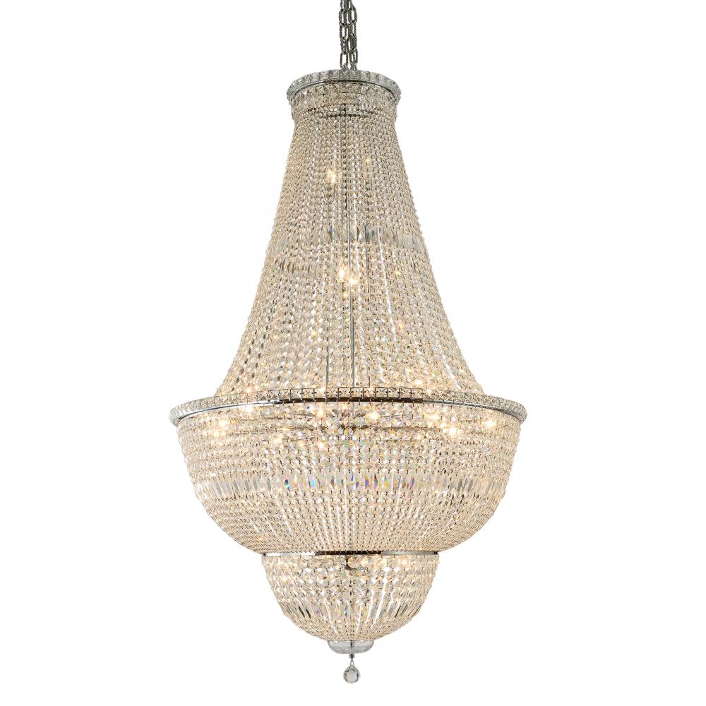 Empire Collection 24 Light Chrome Finish Crystal Chandelier 36" d x 59" H Round Large