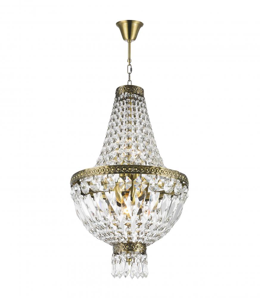 Metropolitan 5-Light Antique Bronze Finish and Clear Crystal Chandelier 12 in. Dia x 20 in. H Mini