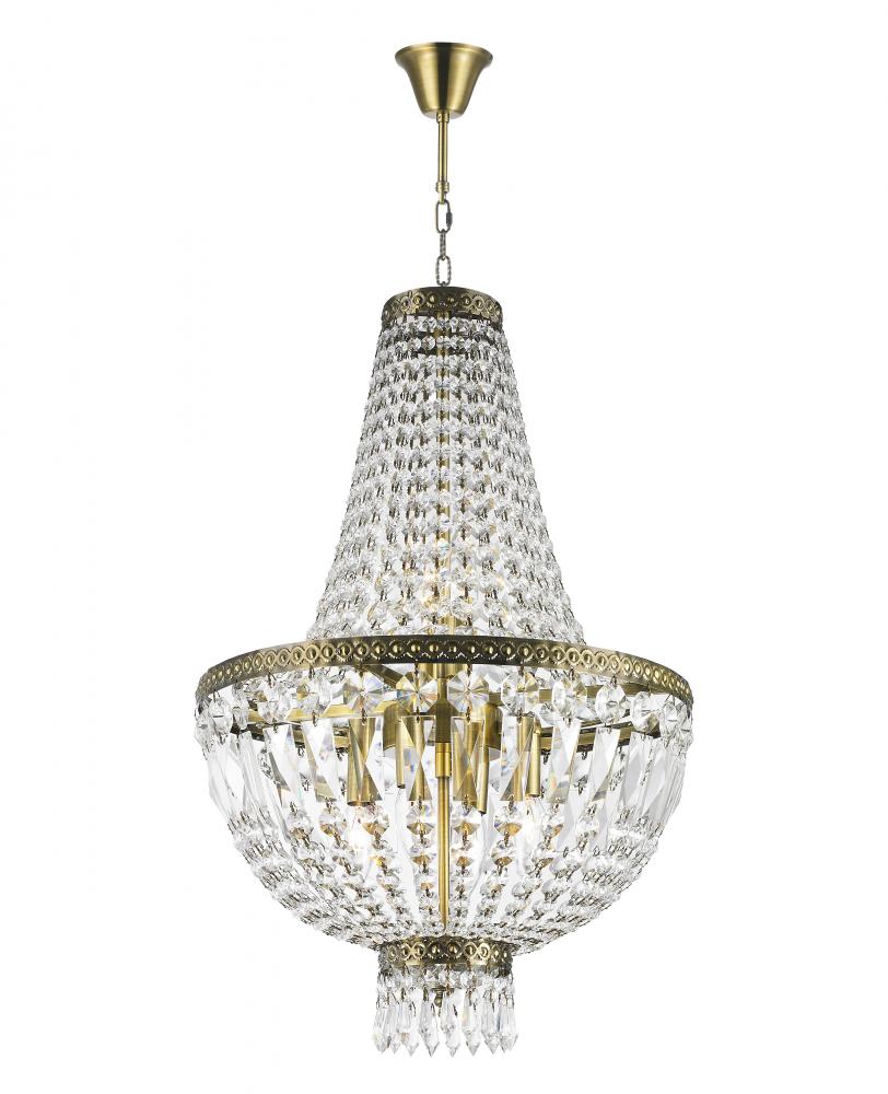 Metropolitan 6-Light Antique Bronze Finish and Clear Crystal Chandelier 16 in. Dia x 26 in. H Mini