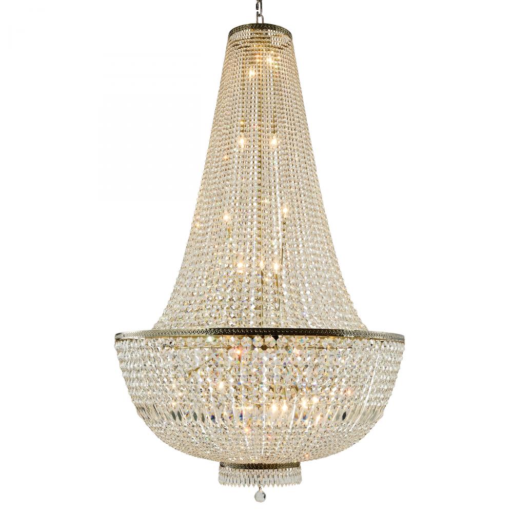 Metropolitan 26-Light Antique Bronze Finish and Clear Crystal Chandelier 40 in. Dia x 72 in. H Large