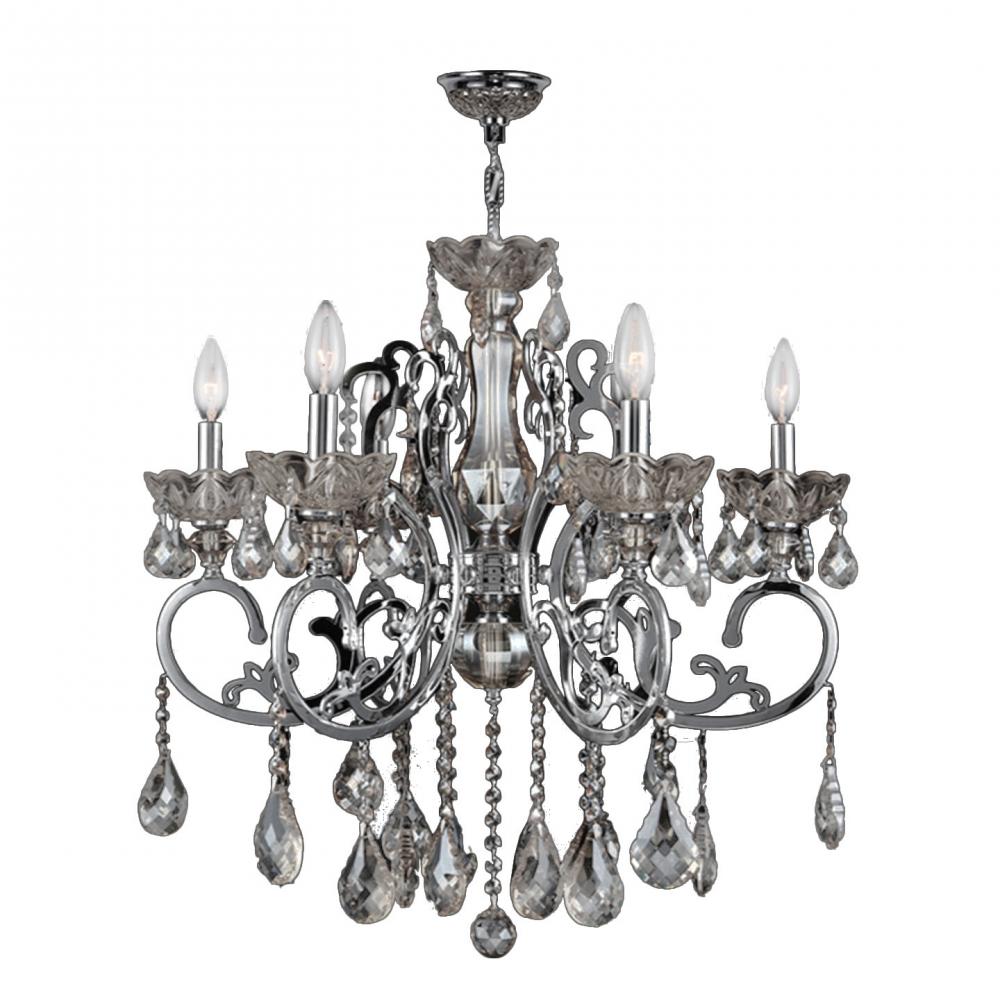 Kronos Collection 6 Light Chrome Finish and Clear Crystal Chandelier 26" D x 24" H Large