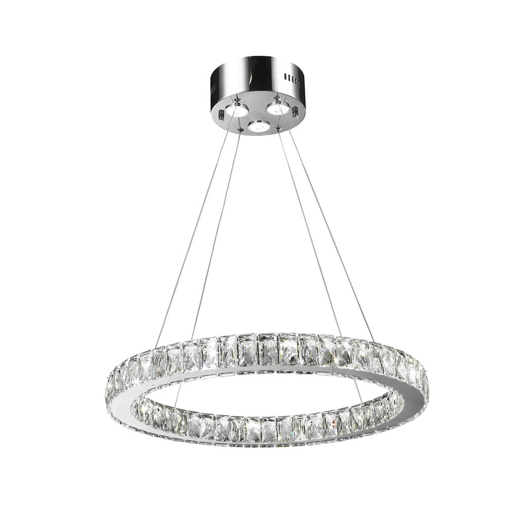 Galaxy 15 Integrated LEd Light Chrome Finish diamond Cut Crystal Circular Ring dimmable Chandelier 6