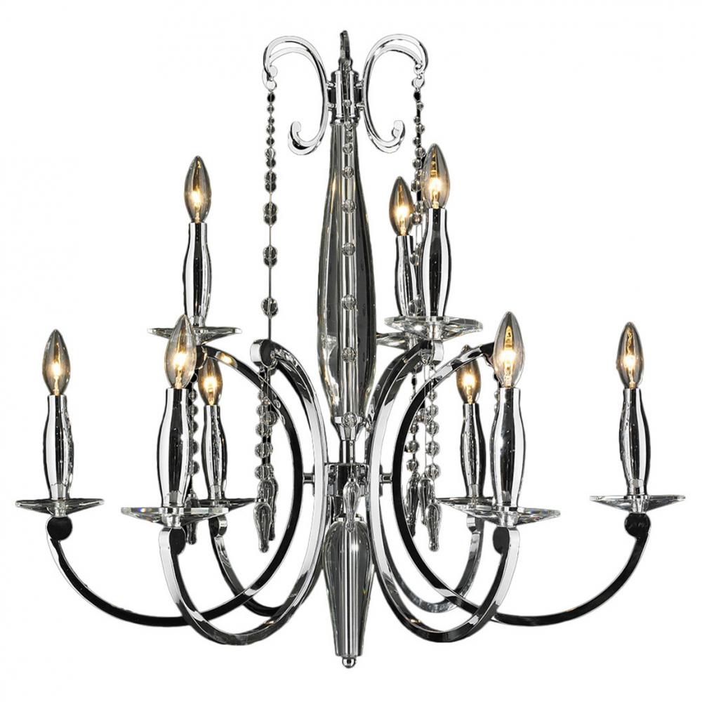 Innsbruck Collection 9 Light Chrome Finish Crystal Chandelier 29" D x 26" H Two 2 Tier Large