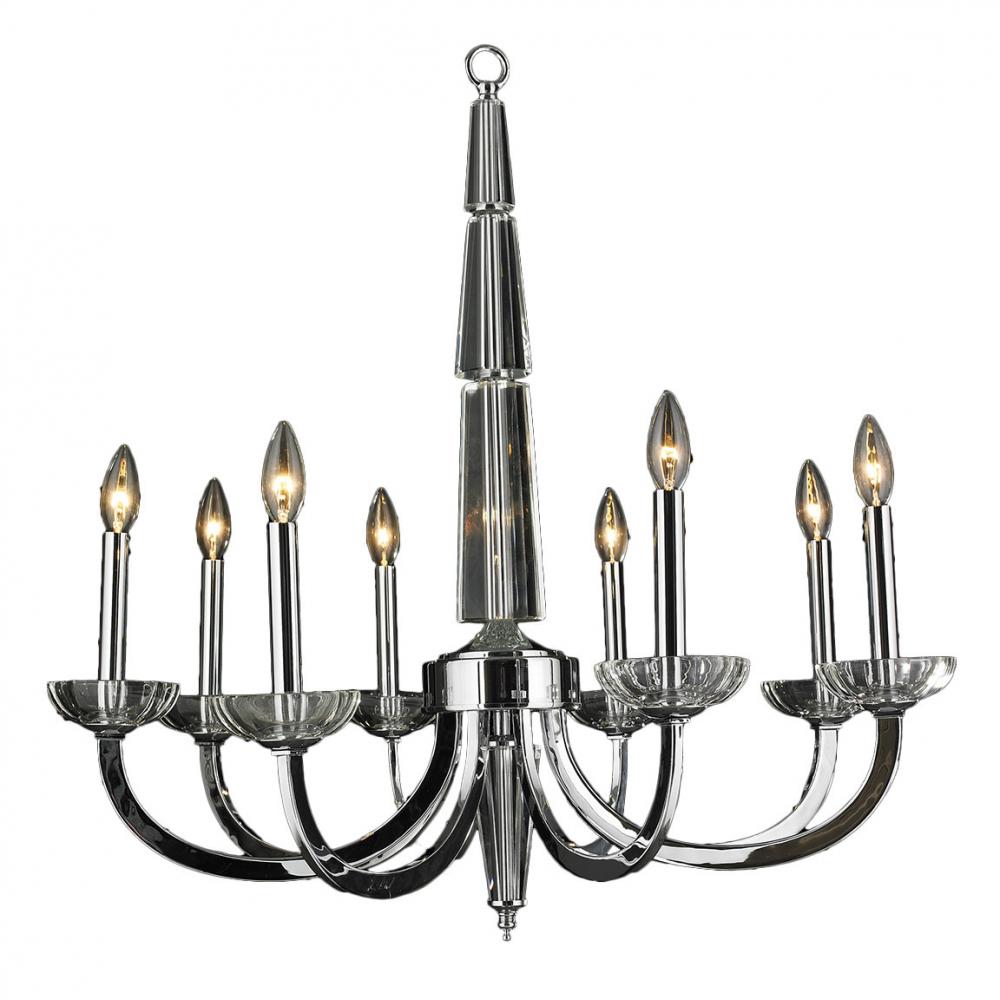 Innsbruck Collection 8 Light Chrome Finish and Clear Crystal Candle Chandelier 30" D x 30" H