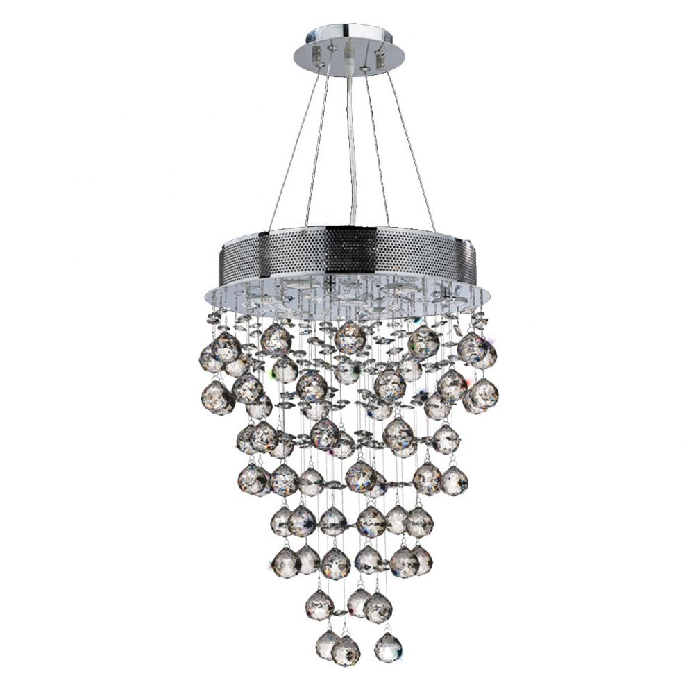 Icicle 7-Light Chrome Finish and Clear Crystal Chandelier 16 in. Dia x 24 in. H Mini