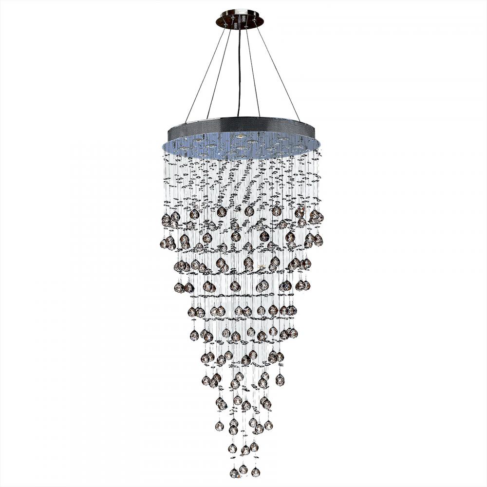 Icicle 12-Light Chrome Finish and Clear Crystal Chandelier 28 in. Dia X 36 in. H Large