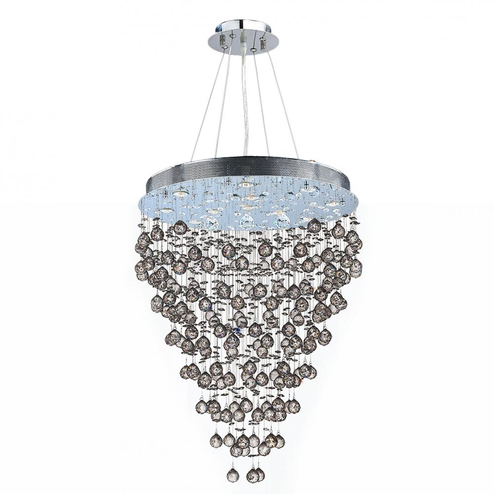Icicle 13-Light Chrome Finish and Clear Crystal Chandelier 28 in. Dia X 60 in. H Large