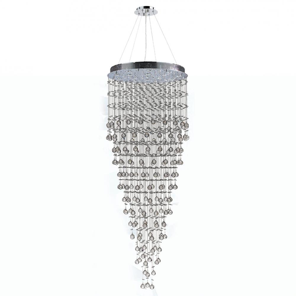 Icicle 16-Light Chrome Finish and Clear Crystal Chandelier 30 in. Dia x 80 in. H Large