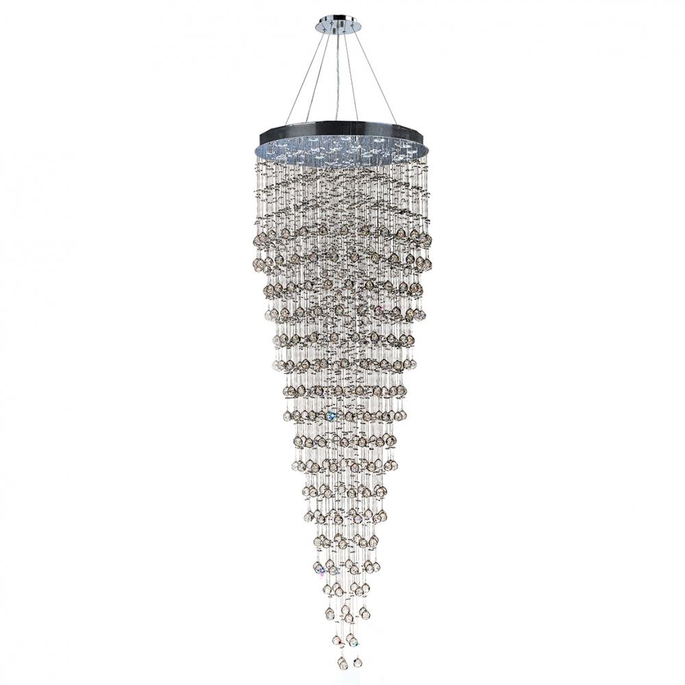 Icicle 16-Light Chrome Finish and Clear Crystal Chandelier 32 in. Dia x 96 in. H Large