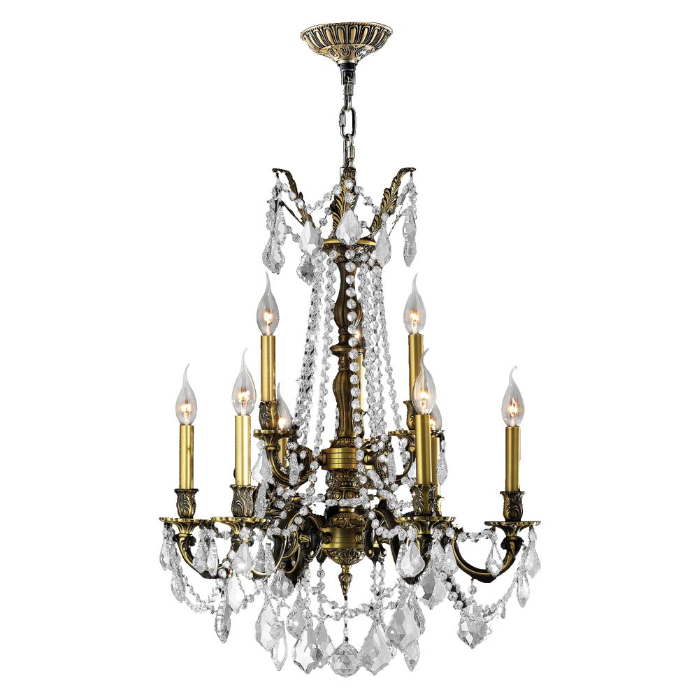 Windsor 9-Light Antique Bronze Finish and Clear Crystal Chandelier 23 in. Dia x 31 in. H Large