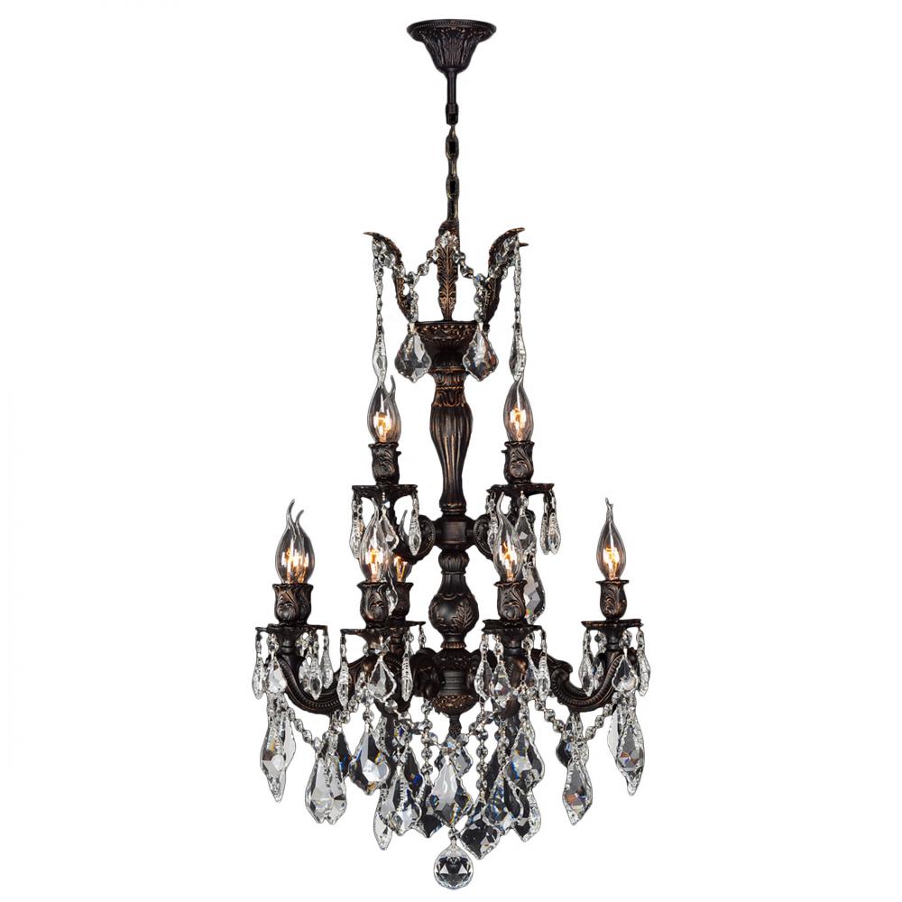 Versailles 12-Light dark Bronze Finish and Clear Crystal Chandelier 21 in. Dia x 32 in. H Two 2 Tier