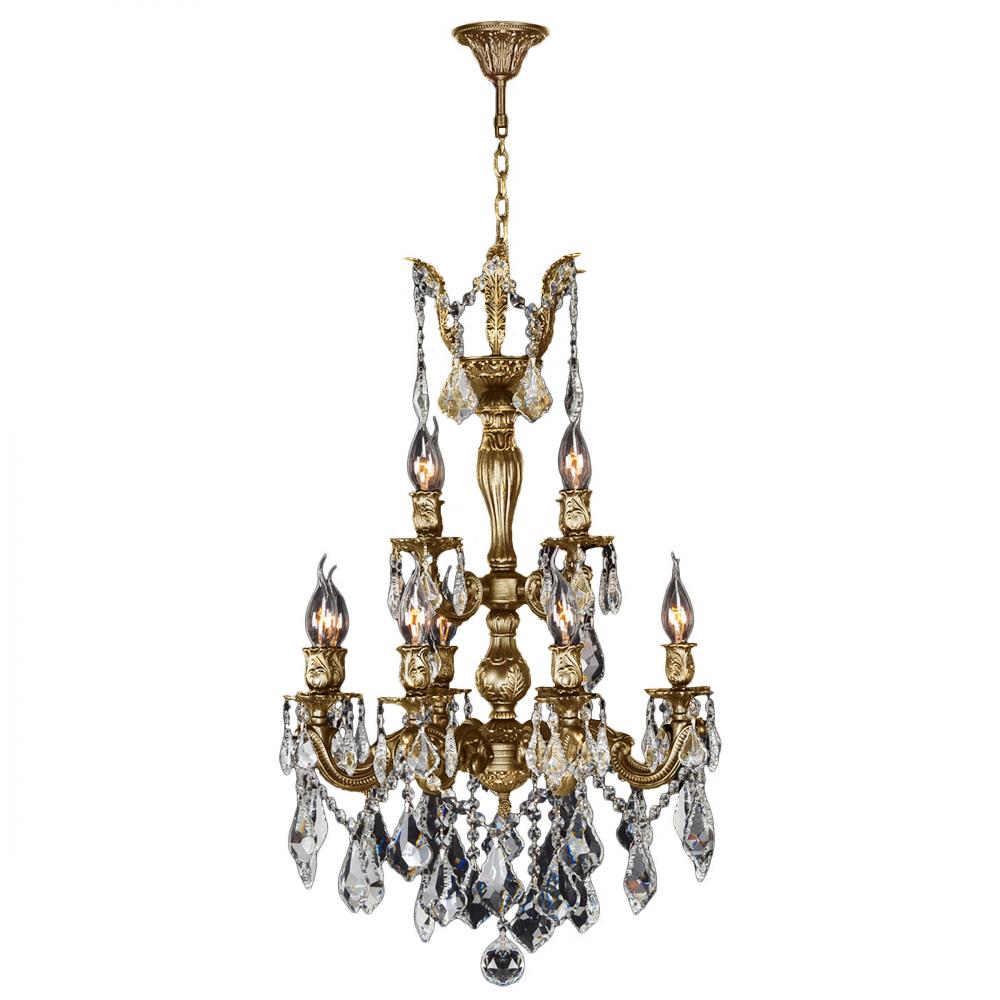 Versailles 12-Light French Gold Finish and Clear Crystal Chandelier 21 in. Dia x 32 in. H Two 2 Tier
