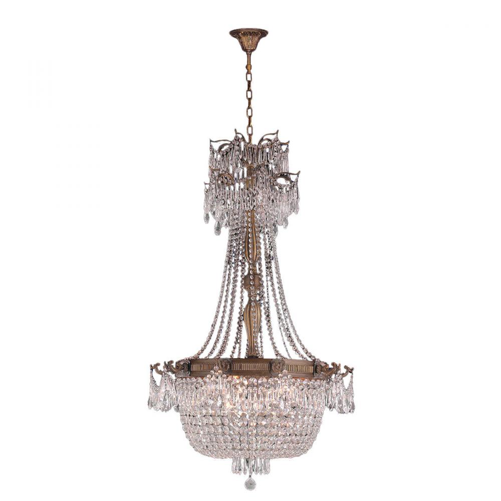 Winchester 10-Light Antique Bronze Finish and Clear Crystal Chandelier 30 in. Dia x 50 in. H Large