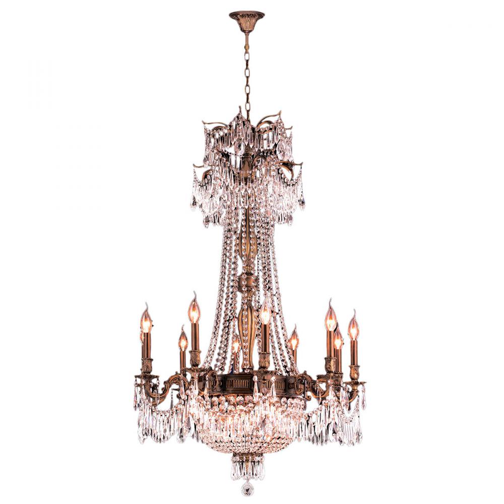 Winchester 15-Light Antique Bronze Finish and Clear Crystal Chandelier 30 in. Dia x 47 in. H Large