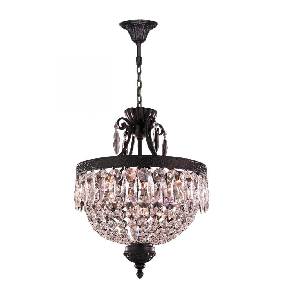 Enfield 6-Light dark Bronze Finish and Clear Crystal Chandelier 16 in. Dia x 21 in. H Mini