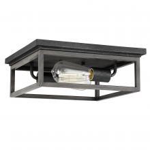 Worldwide Lighting Corp E30024-020 - Weston 2-Light Guilded Iron Seaside Oak Flush Mount 12.63“ X 12.63” X 4.75“