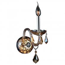Worldwide Lighting Corp W23101C4-AM - Provence 1-Light Chrome Finish and Amber Crystal Candle Wall Sconce Light 4 in. W x 15 in. H Small