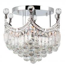Worldwide Lighting Corp W33021C16 - Empire 6-Light Chrome Finish and Clear Crystal Flush Mount Ceiling Light 16 in. Dia x 15 in. H Round
