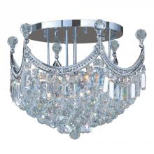 Worldwide Lighting Corp W33021C20 - Empire 9-Light Chrome Finish and Clear Crystal Flush Mount Ceiling Light 20 in. Dia x 16 in. H Round