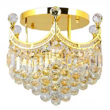 Worldwide Lighting Corp W33021G16 - Empire 6-Light Gold Finish and Clear Crystal Flush Mount Ceiling Light 16 in. Dia x 15 in. H Round M
