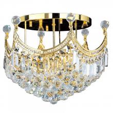 Worldwide Lighting Corp W33021G20 - Empire 9-Light Gold Finish and Clear Crystal Flush Mount Ceiling Light 20 in. Dia x 16 in. H Round L