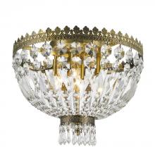 Worldwide Lighting Corp W33085B16 - Metropolitan 4-Light Antique Bronze Finish Crystal Flush Mount Ceiling Light 16 in. Dia x 12 in. H R