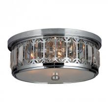 Worldwide Lighting Corp W33139C14 - Parlour 4-Light Chrome Finish and Clear Crystal Flush Mount Ceiling Light 14 in. Dia x 5.5 in. H Rou