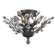 Worldwide Lighting Corp W33152F20 - Aspen 4-Light dark Bronze Finish and Clear Crystal Floral Semi-Flush Mount Ceiling Light 20 in. Dia