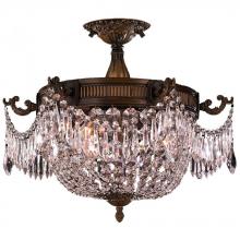 Worldwide Lighting Corp W33354B20-CL - Winchester 3-Light Antique Bronze Finish and Clear Crystal Semi Flush Mount Ceiling Light 20 in. Dia