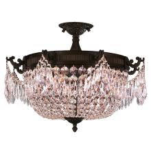 Worldwide Lighting Corp W33354F20-CL - Winchester 3-Light dark Bronze Finish and Clear Crystal Semi Flush Mount Ceiling Light 20 in. Dia x 