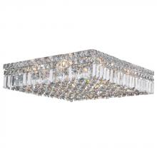 Worldwide Lighting Corp W33519C20 - Cascade 12-Light Chrome Finish and Clear Crystal Flush Mount Ceiling Light 20 in. L x 20 in. W x 5.5