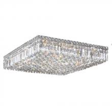 Worldwide Lighting Corp W33520C24 - Cascade 13-Light Chrome Finish and Clear Crystal Flush Mount Ceiling Light 24 in. L x 24 in. W x 5.5