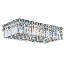 Worldwide Lighting Corp W33529C20 - Cascade 4-Light Chrome Finish and Clear Crystal Flush Mount Ceiling Light 20 in. L x 10 in. W x 5 in