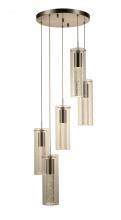 Worldwide Lighting Corp W33808MN14 - Sprite 18-Watt Matte Nickel Finish Integrated LEd Crystal and Glass Tube Pendant Light 3000K 14 in.