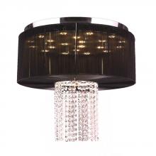 Worldwide Lighting Corp W33954C20-BK - Alice Collection 9 Light LED Chrome Finish and Clear Crystal with Black String Shade 20" D x 18&