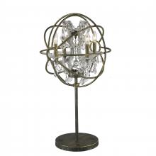 Worldwide Lighting Corp W53190AB18-CL - Armillary 18 in. Dia x 33 in. H  Antique Bronze Finish with Clear Crystal Foucault's Orb Table L