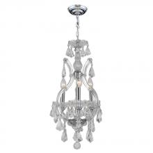 Worldwide Lighting Corp W83004C12 - Maria Theresa 4-Light Chrome Finish and Clear Crystal Chandelier 12 in. Dia x 22 in. H Mini