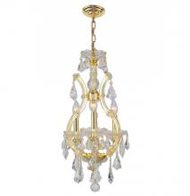 Worldwide Lighting Corp W83004G12 - Maria Theresa 4-Light Gold Finish and Clear Crystal Chandelier 12 in. Dia x 22 in. H Mini