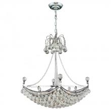 Worldwide Lighting Corp W83025C20 - Empire 6-Light Chrome Finish and Clear Crystal Umbrella Chandelier 20 in. L x 20 in. W x 20 in. H Sq