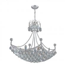 Worldwide Lighting Corp W83025C28 - Empire 8-Light Chrome Finish and Clear Crystal Umbrella Chandelier 24 in. L x 16 in. W x 20 in. H Ob