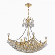 Worldwide Lighting Corp W83025G28 - Empire 8-Light Gold Finish and Clear Crystal Umbrella Chandelier 24 in. L x 16 in. W x 20 in. H Oblo