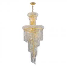 Worldwide Lighting Corp W83029G16 - Empire 10-Light Gold Finish and Clear Crystal Spiral Cascading Chandelier 16 in. Dia x 36 in. H Mini