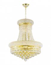 Worldwide Lighting Corp W83030G16 - Empire 8-Light Gold Finish and Clear Crystal Chandelier 16 in. Dia x 20 in. H Round Mini